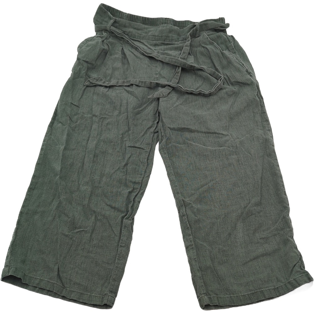 Jacqueline de Yong JDY Green JDYJAKE Culotte Pants Elastic Waist Tie Belt